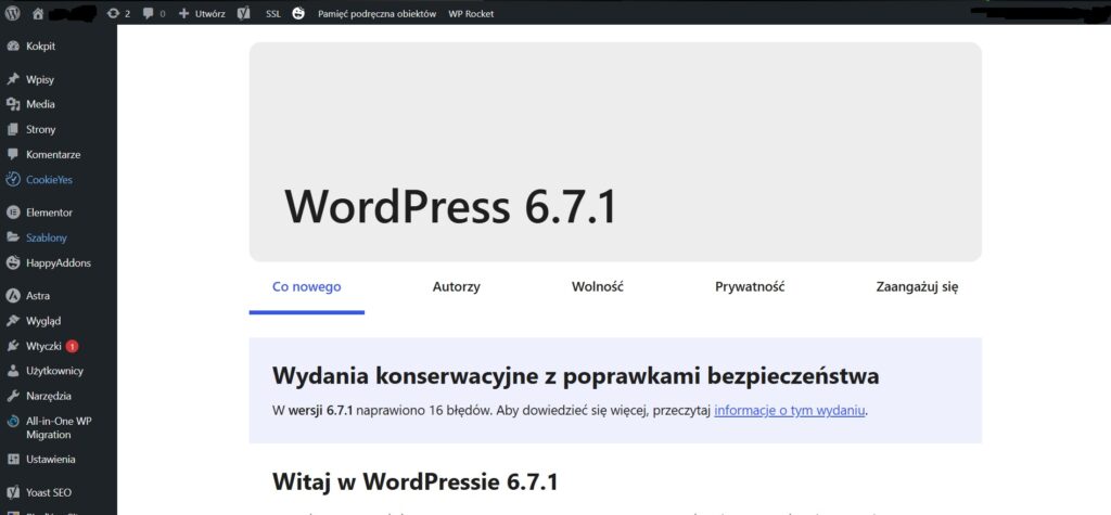 aktualizacje stron www