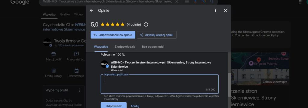 odpowiadanie na opinie
